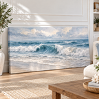 Coastal Rhythm – Blue Ocean Wave Canvas Wall Art