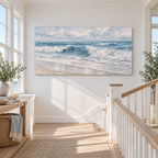 Coastal Rhythm – Blue Ocean Wave Canvas Wall Art