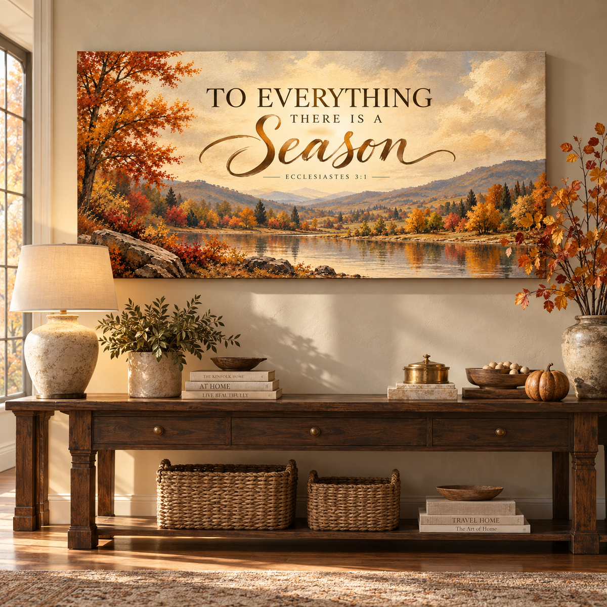 Ecclesiastes 3 verse 1 Christian Wall Art Canvas – Christian Fall Home Decor