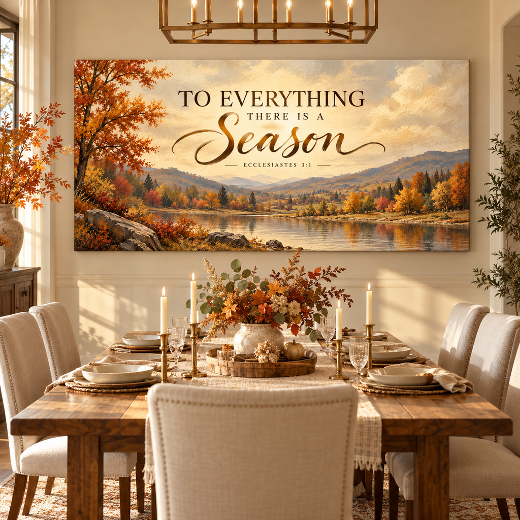 Ecclesiastes 3 verse 1 Christian Wall Art Canvas – Christian Fall Home Decor