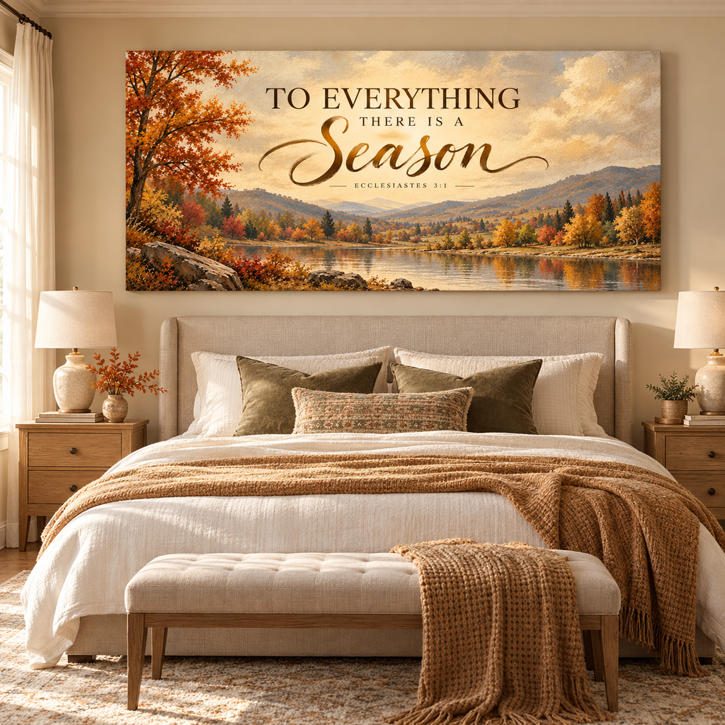 Ecclesiastes 3 verse 1 Christian Wall Art Canvas – Christian Fall Home Decor
