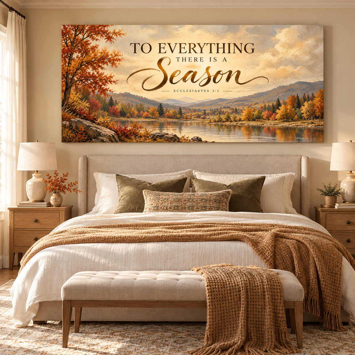 Ecclesiastes 3 verse 1 Christian Wall Art Canvas – Christian Fall Home Decor