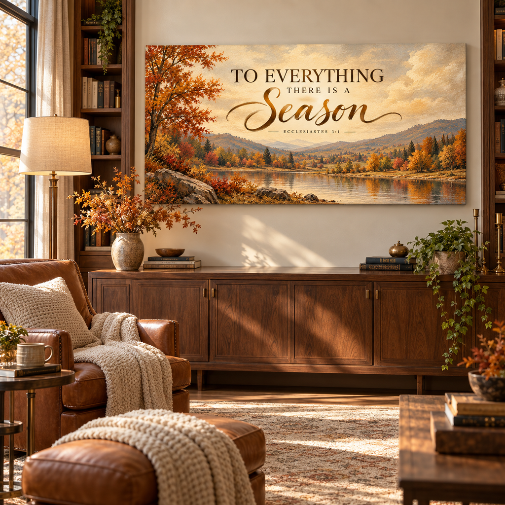 Ecclesiastes 3 verse 1 Christian Wall Art Canvas – Christian Fall Home Decor