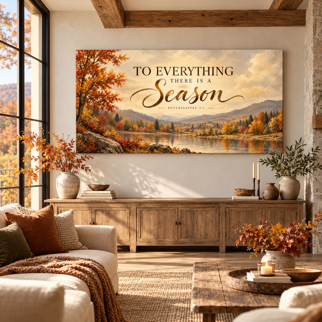 Ecclesiastes 3 verse 1 Christian Wall Art Canvas – Christian Fall Home Decor