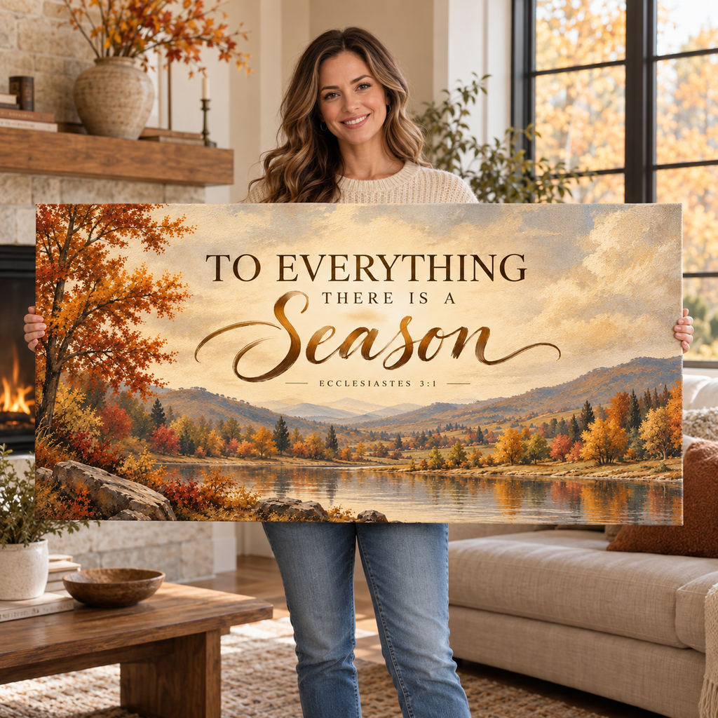 Ecclesiastes 3 verse 1 Christian Wall Art Canvas – Christian Fall Home Decor
