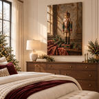 Vintage Nutcracker in an Old-World Parlor Christmas Canvas Wall Art