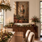 Vintage Nutcracker in an Old-World Parlor Christmas Canvas Wall Art