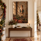 Vintage Nutcracker in an Old-World Parlor Christmas Canvas Wall Art