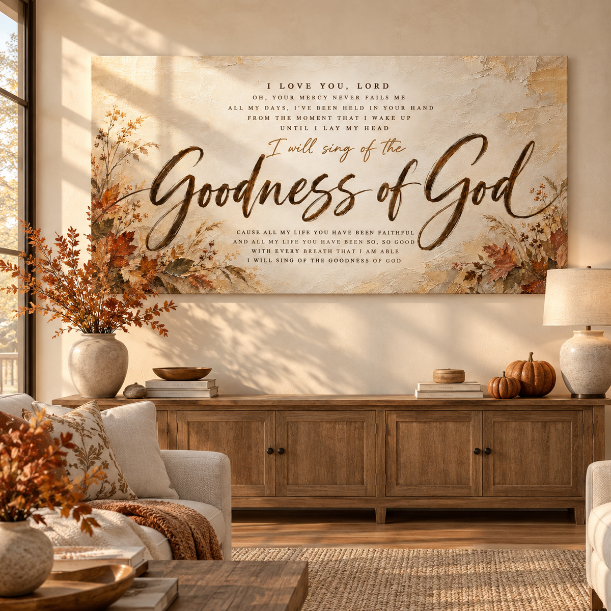 Goodness of God Wall Art Canvas – Christian Fall Home Decor
