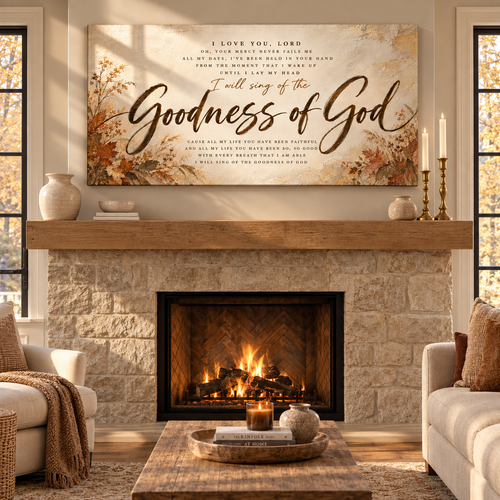 Goodness of God Wall Art Canvas – Christian Fall Home Decor