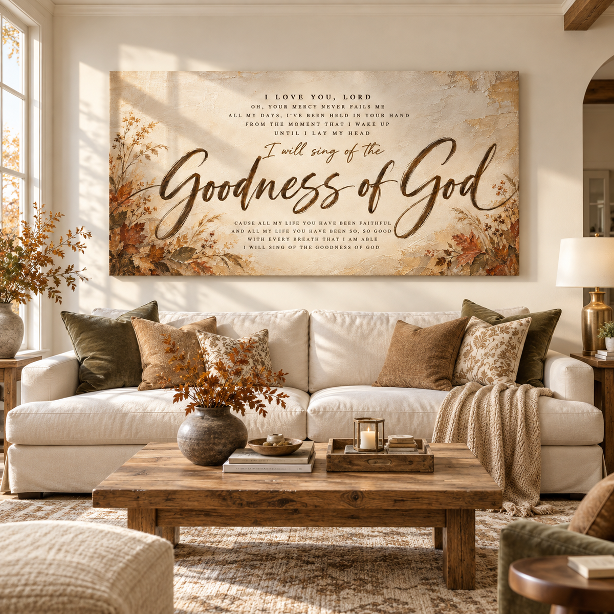 Goodness of God Wall Art Canvas – Christian Fall Home Decor