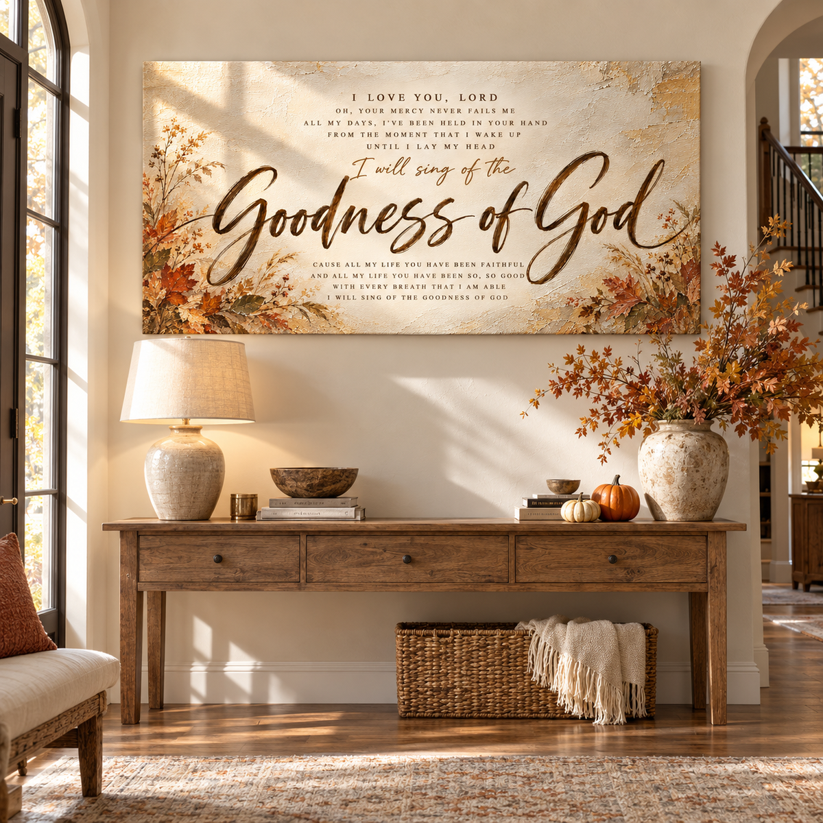 Goodness of God Wall Art Canvas – Christian Fall Home Decor