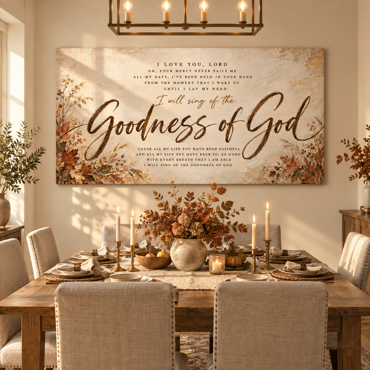 Goodness of God Wall Art Canvas – Christian Fall Home Decor