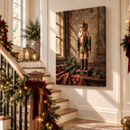 Vintage Nutcracker in an Old-World Parlor Christmas Canvas Wall Art