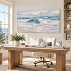 Coastal Rhythm – Blue Ocean Wave Canvas Wall Art