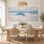 Coastal Rhythm – Blue Ocean Wave Canvas Wall Art