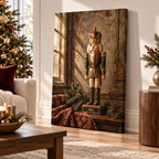 Vintage Nutcracker in an Old-World Parlor Christmas Canvas Wall Art