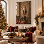 Vintage Nutcracker in an Old-World Parlor Christmas Canvas Wall Art